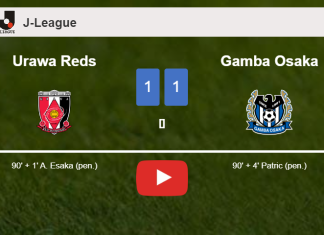 Gamba Osaka steals a draw against Urawa Reds. HIGHLIGHTS