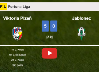 Viktoria Plzeň obliterates Jablonec 5-0 after playing a fantastic match. HIGHLIGHTS