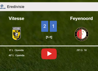 Vitesse tops Feyenoord 2-1 with L. Openda scoring a double. HIGHLIGHTS