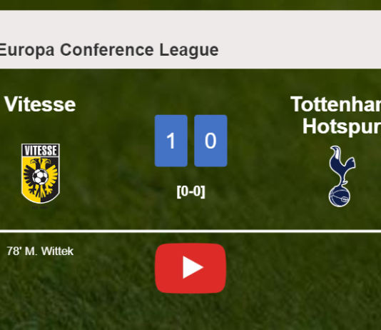 Vitesse overcomes Tottenham Hotspur 1-0 with a goal scored by M. Wittek. HIGHLIGHTS