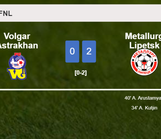 Metallurg Lipetsk tops Volgar Astrakhan 2-0 on Saturday