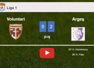 Argeş beats Voluntari 2-0 on Saturday. HIGHLIGHTS