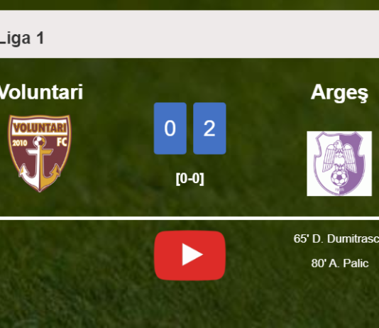Argeş beats Voluntari 2-0 on Saturday. HIGHLIGHTS