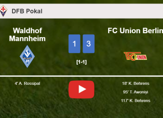 FC Union Berlin demolishes Waldhof Mannheim 3-1 with 2 goals from K. Behrens. HIGHLIGHTS