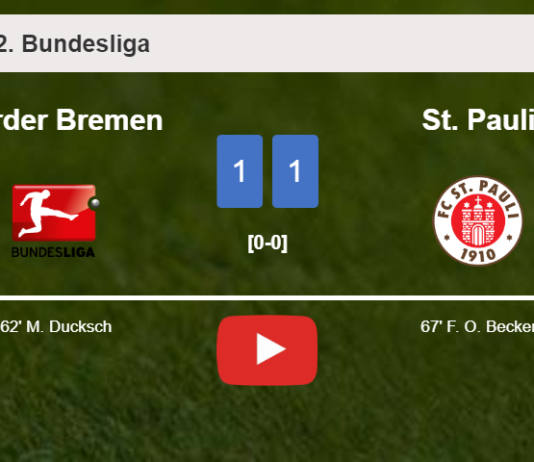 Werder Bremen and St. Pauli draw 1-1 on Saturday. HIGHLIGHTS