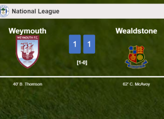Weymouth and Wealdstone draw 1-1 on Saturday