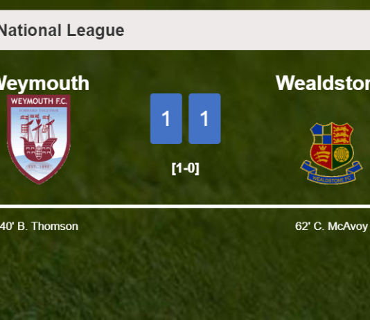 Weymouth and Wealdstone draw 1-1 on Saturday