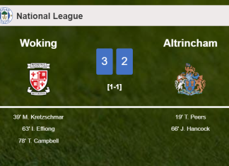 Woking overcomes Altrincham 3-2