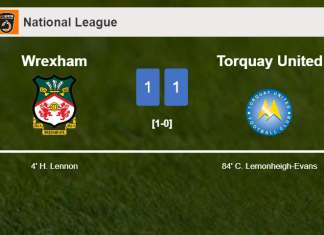 Wrexham and Torquay United draw 1-1 on Saturday