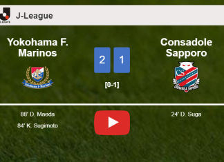 Yokohama F. Marinos recovers a 0-1 deficit to conquer Consadole Sapporo 2-1. HIGHLIGHTS