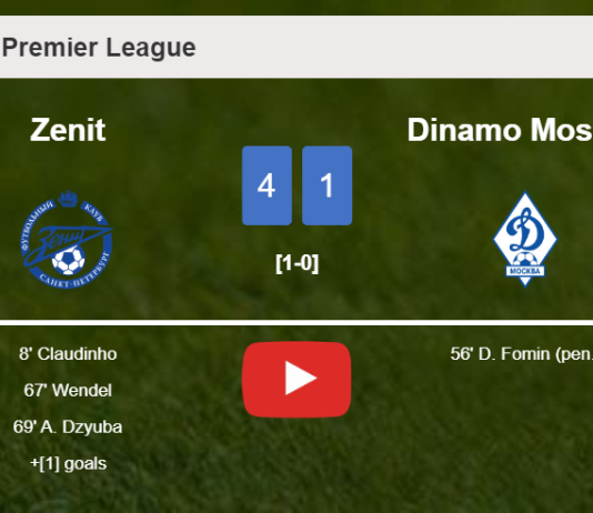 Zenit liquidates Dinamo Moskva 4-1 after playing a fantastic match. HIGHLIGHTS