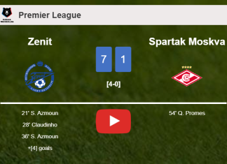 Zenit crushes Spartak Moskva 7-1 . HIGHLIGHTS