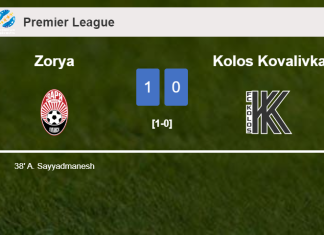 Zorya overcomes Kolos Kovalivka 1-0 with a goal scored by A. Sayyadmanesh