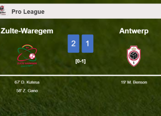 Zulte-Waregem recovers a 0-1 deficit to conquer Antwerp 2-1