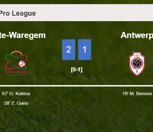 Zulte-Waregem recovers a 0-1 deficit to conquer Antwerp 2-1