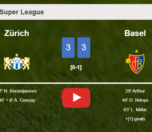 Zürich and Basel draw a hectic match 3-3 on Saturday. HIGHLIGHTS