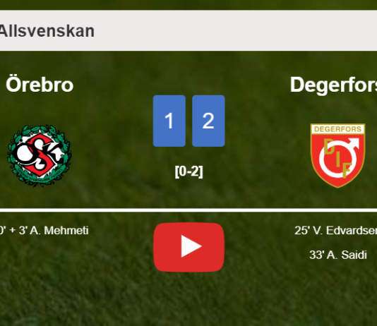 Degerfors snatches a 2-1 win against Örebro 2-1. HIGHLIGHTS