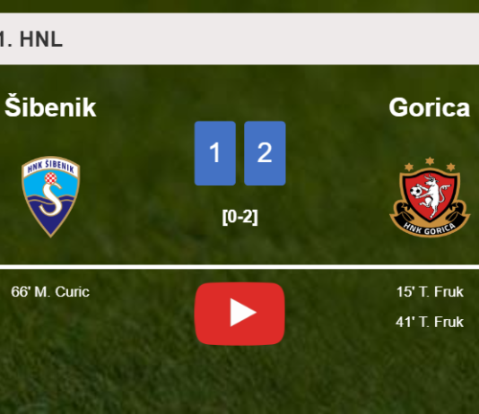 Gorica beats Šibenik 2-1 with T. Fruk scoring a double. HIGHLIGHTS