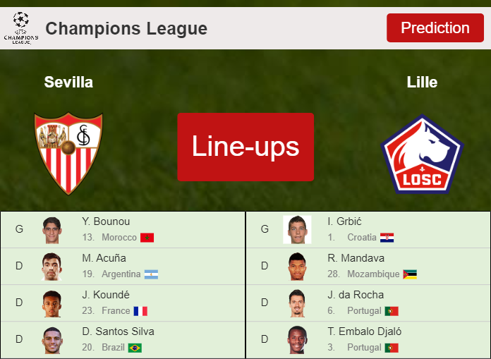 Sevilla vs lille