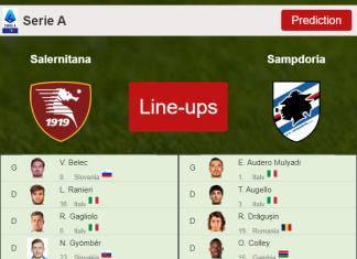 PREDICTED STARTING LINE UP: Salernitana vs Sampdoria - 21-11-2021 Serie A - Italy