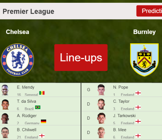 PREDICTED STARTING LINE UP: Chelsea vs Burnley - 06-11-2021 Premier League - England