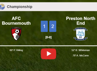 Preston North End defeats AFC Bournemouth 2-1. HIGHLIGHTS