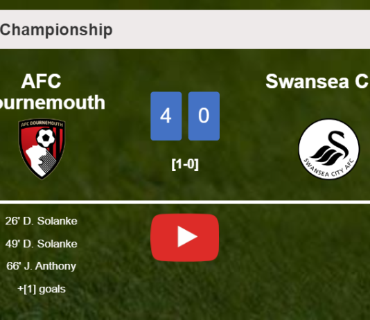 AFC Bournemouth obliterates Swansea City 4-0 . HIGHLIGHTS