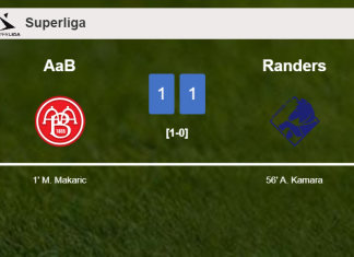 AaB and Randers draw 1-1 on Sunday