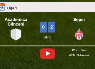 Sepsi beats Academica Clinceni 2-0 on Friday. HIGHLIGHTS