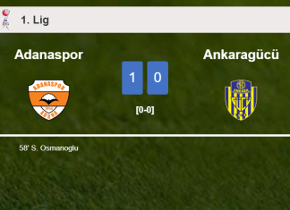 Adanaspor prevails over Ankaragücü 1-0 with a late and unfortunate own goal from S. Osmanoglu