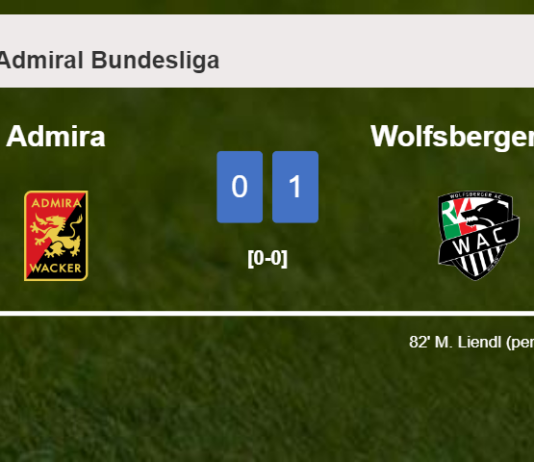 Wolfsberger AC prevails over Admira 1-0 with a goal scored by M. Liendl