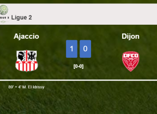 Ajaccio prevails over Dijon 1-0 with a late goal scored by M. El