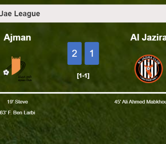 Ajman overcomes Al Jazira 2-1