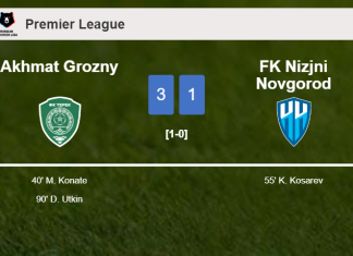 Akhmat Grozny tops FK Nizjni Novgorod 3-1 after recovering from a 0-1 deficit