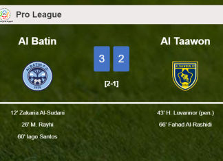 Al Batin tops Al Taawon 3-2