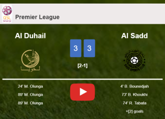 Al Duhail and Al Sadd draw a frantic match 3-3 on Wednesday. HIGHLIGHTS