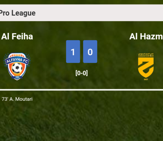 Al Feiha tops Al Hazm 1-0 with a goal scored by A. Moutari