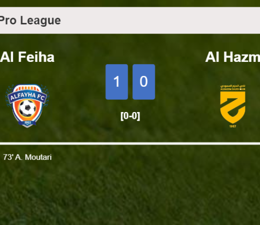 Al Feiha tops Al Hazm 1-0 with a goal scored by A. Moutari