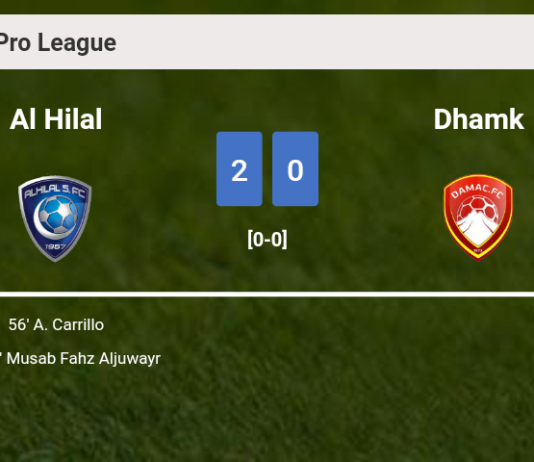 Al Hilal beats Dhamk 2-0 on Thursday