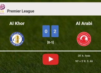 Al Arabi defeats Al Khor 2-0 on Thursday. HIGHLIGHTS