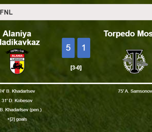 Alaniya Vladikavkaz estinguishes Torpedo Moskva 5-1 with a great performance