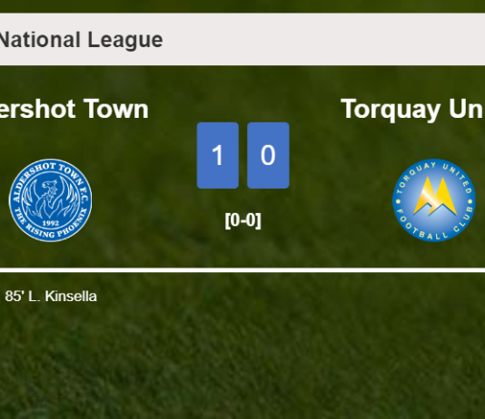Aldershot Town beats Torquay United 1-0 with a late goal scored by L. Kinsella