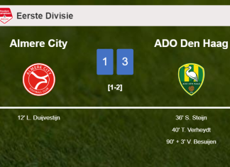 ADO Den Haag conquers Almere City 3-1 after recovering from a 0-1 deficit