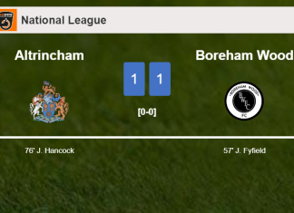 Altrincham and Boreham Wood draw 1-1 on Saturday
