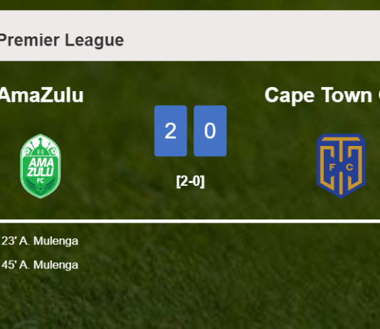 A. Mulenga scores 2 goals to give a 2-0 win to AmaZulu over Cape Town City