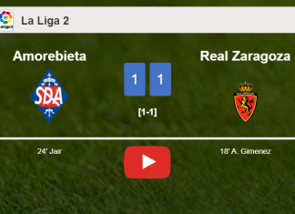 Amorebieta and Real Zaragoza draw 1-1 on Sunday. HIGHLIGHTS
