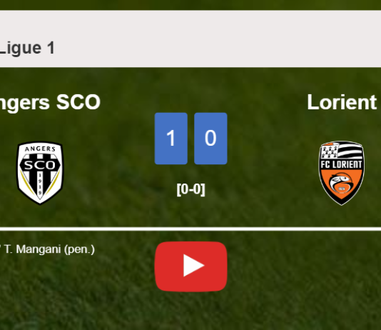 Angers SCO overcomes Lorient 1-0 with a goal scored by T. Mangani. HIGHLIGHTS