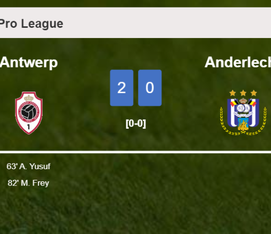 Antwerp overcomes Anderlecht 2-0 on Sunday