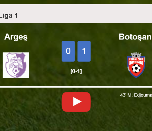 Botoşani beats Argeş 1-0 with a goal scored by M. Edjouma. HIGHLIGHTS