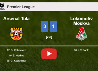 Arsenal Tula defeats Lokomotiv Moskva 3-1. HIGHLIGHTS